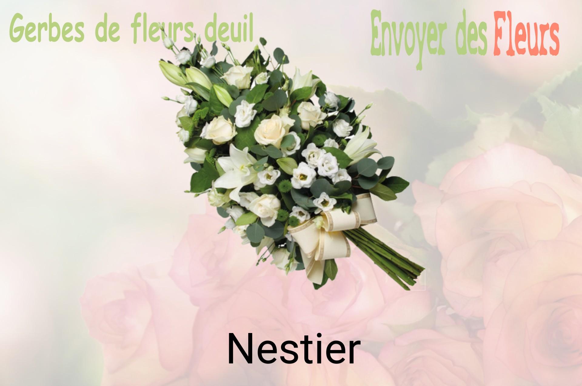 Gerbe de fleurs de deuil livrée à Nestier